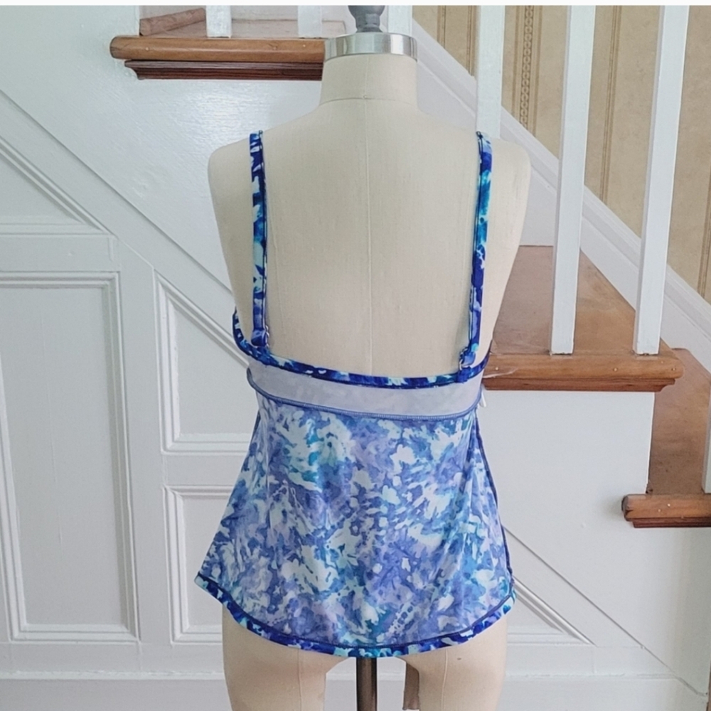 CROFT & BARROW Blue Floral Tankini Martha Vine Size Small Excellent Condition - Picture 5 of 9